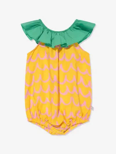 Stella Mccartney Kids' Pineapple Romper In Yellow