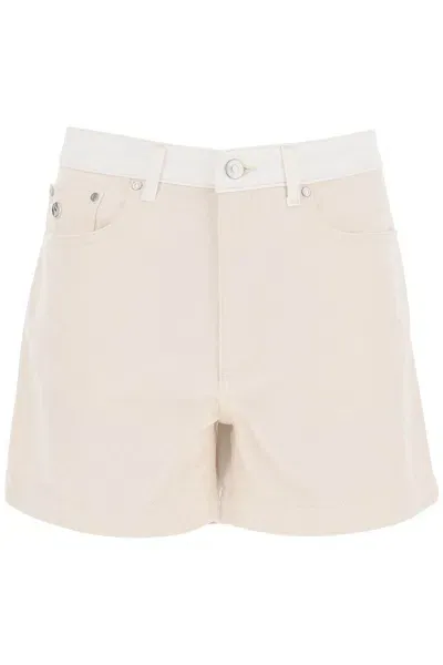 Stella Mccartney Banana Denim Shorts In Neutral