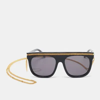 Pre-owned Stella Mccartney Black Sc0043s Falabella Chain Square Sunglasses