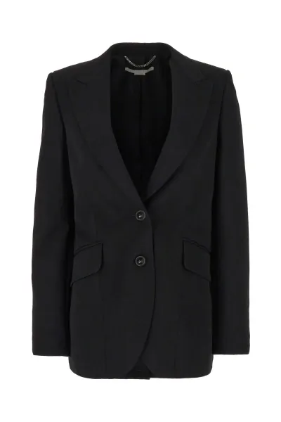 Stella Mccartney + Net Sustain Stretch-wool Twill Blazer In Black