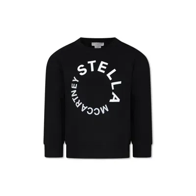 Stella Mccartney Black Sweatshirt For Kids With Logo