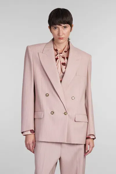 Stella Mccartney Blazer In Rose-pink Wool