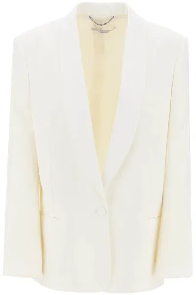 Stella Mccartney Blazer Sartoriale Monopetto Con Rever Sciallato In White