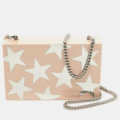 Pre-owned Stella Mccartney Blush Pink Plexiglass Stars Chain Clutch