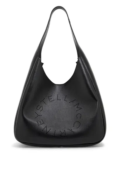 Stella Mccartney Womens Black Circle Faux-leather Shoulder Bag