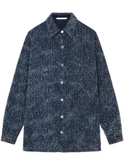 Stella Mccartney Stella Mc Cartney Bouclé Denim Overshirt In Blue