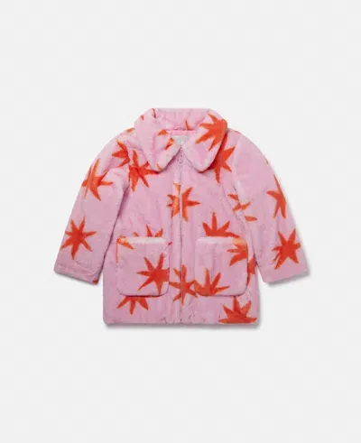 Stella Mccartney Kids' Bright Stars Coat In Pink And Red