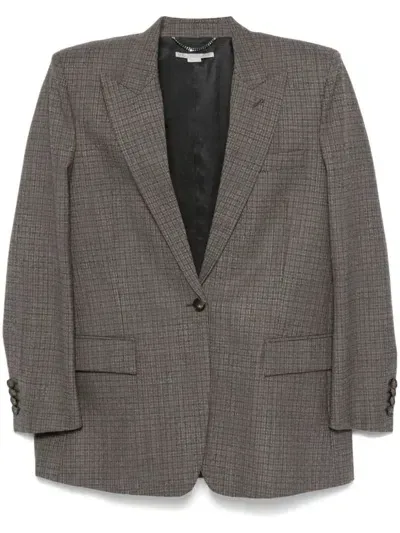 Stella Mccartney Check-pattern Blazer In Brown