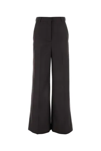 Stella Mccartney Chocolate Flannel Wide-leg Pant In Black