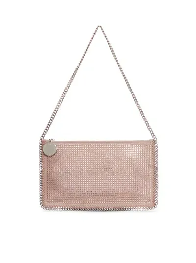 Stella Mccartney Clutch Bag With All Over Crystals In Pink & Purple