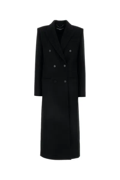 Stella Mccartney Double Breasted Oversized Coat In Black