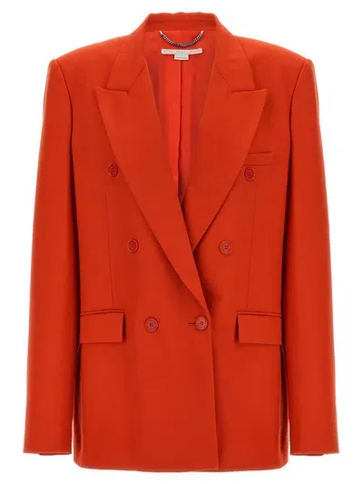 Stella Mccartney Double-breasted Wool Blazer In Red