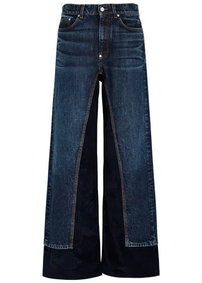 Stella Mccartney Vintage Wash Corduroy Wide-leg Jeans In Blau