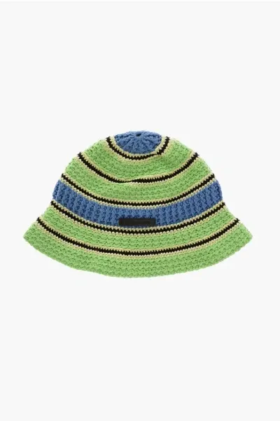 Stella Mccartney Cotton Knit Bucket Hat In Stripped