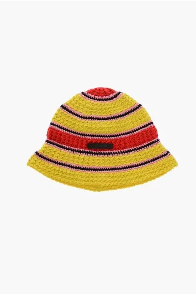 Stella Mccartney Yellow Logo Bucket Hat In Multicolor