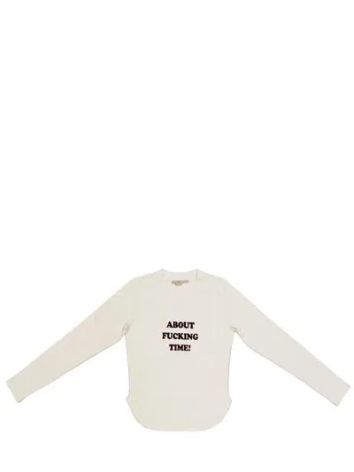 Stella Mccartney T-shirt With Slogan Print In Nude & Neutrals