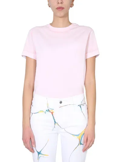 Stella Mccartney Crew Neck T-shirt In Rosa