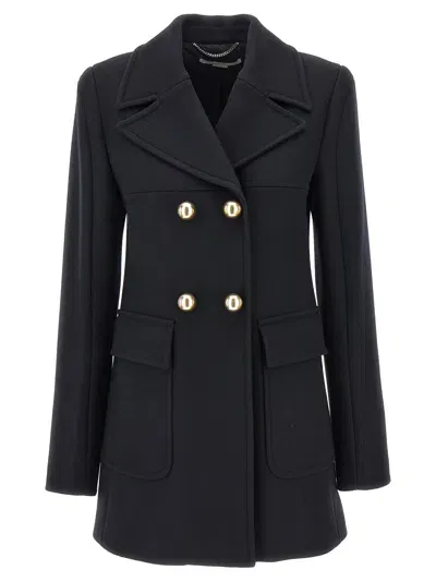 Stella Mccartney Double Breasted Coat In Black