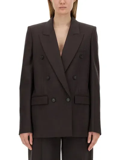 Stella Mccartney Double-breasted Jacket In Brown