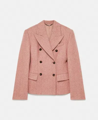 Stella Mccartney Double Breasted Moulded Blazer In Pink