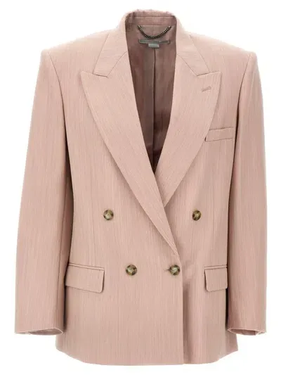 Stella Mccartney Double-breasted Wool Blazer In Pink