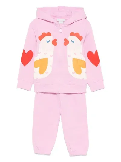 Stella Mccartney Kids' Double Chicks Tracksuit In Pink