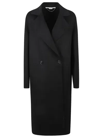 Stella Mccartney Double-breasted Wool Coat In Black