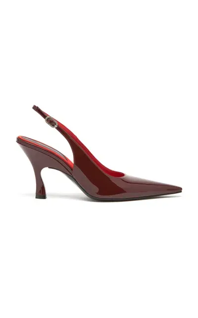 Stella Mccartney Elsa Patent Vegan Leather Slingback Pumps In Burgundy