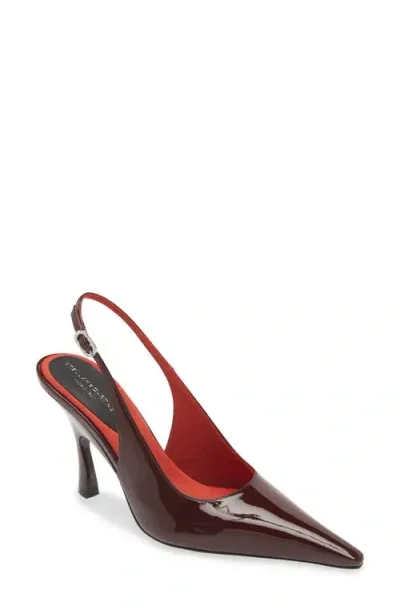 Stella Mccartney Elsa Shiny Patent Slingback Pumps In Maroon