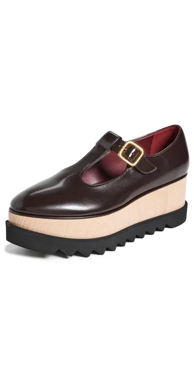 Stella Mccartney Elyse Vegan Mary Jane Platform Loafers In Brown