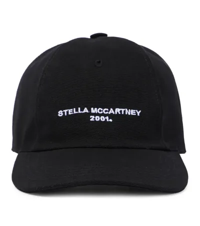 Stella Mccartney Embroidered Logo Baseball Cap In Ultra Black (black)