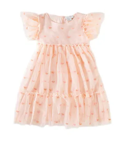 Stella Mccartney Kids' Embroidered Tulle Dress In Pink