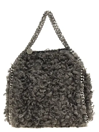 Stella Mccartney Falabella Teddy Plush Handbag In Grey