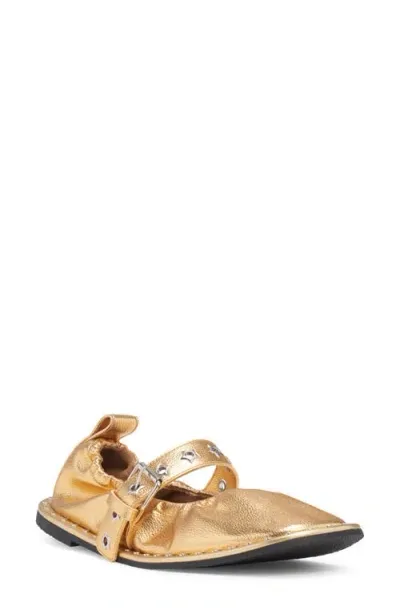 Stella Mccartney Falabella Metallic Alter Mat Flats In Gold