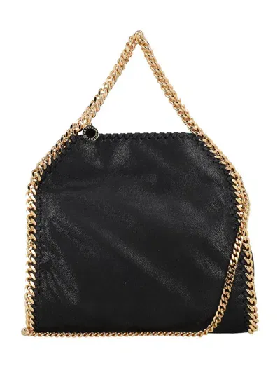 Stella Mccartney Falabella Mini Tote Bag With Gold-chain In Black