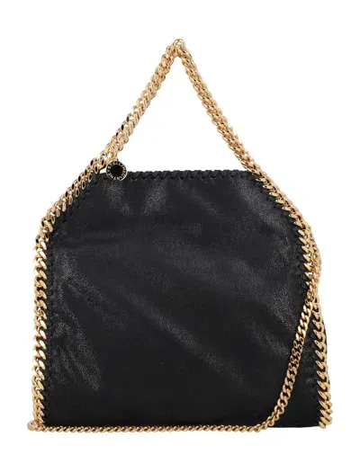 Stella Mccartney Falabella Mini Tote Bag With Gold-chain In Black