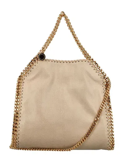 Stella Mccartney Falabella Mini Tote Bag With Gold-chain In Neutrals