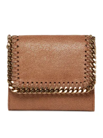 Stella Mccartney Falabella Small Flap Wallet In Brown