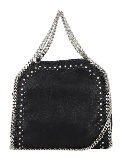 Stella Mccartney Falabella Studs Mini Tote Bag In Black