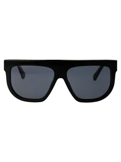 Stella Mccartney Falabella Sunglasses In 01a Shiny Black / Smoke