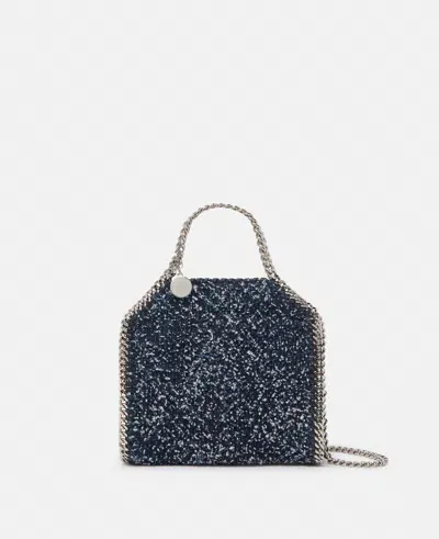 Stella Mccartney Falabella Tiny Bouclé Tote Bag In Speckled Blue