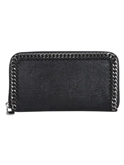 Stella Mccartney Falabella Zipper Around Wallet In Black