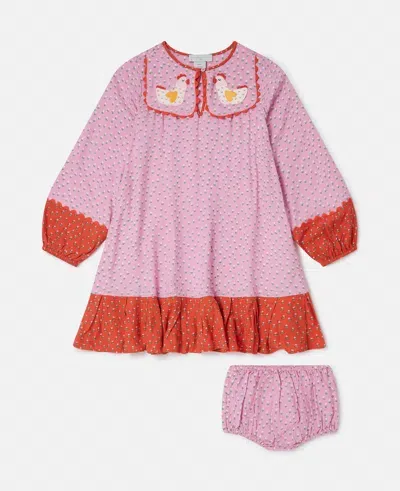 Stella Mccartney Kids' Farmyard Appliqué Dress In Pink