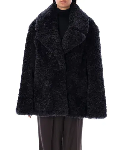 Stella Mccartney Eco Fur Short Coat In Black