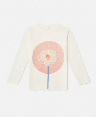 Stella Mccartney Kids' Floral Graphic Long-sleeve T-shirt In White