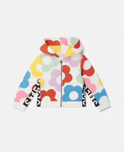 Stella Mccartney Kids' Floral Pattern Hooded Sweatshirt In Multicolour