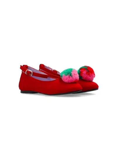 Stella Mccartney Kids' Fluffy Fruit Ballerina Shoes In Red