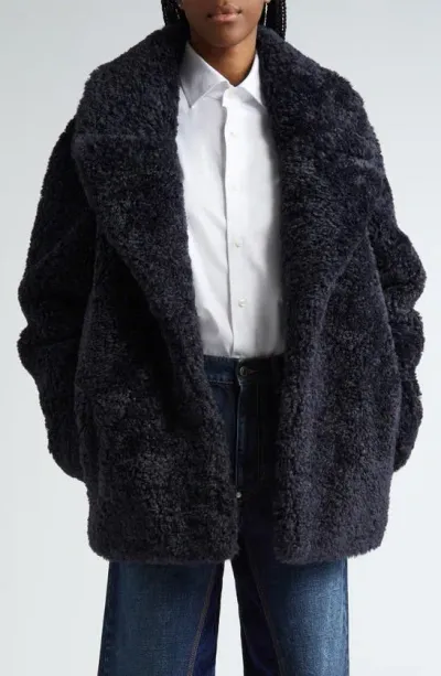 Stella Mccartney Fluffy Teddy Jacket In Blue