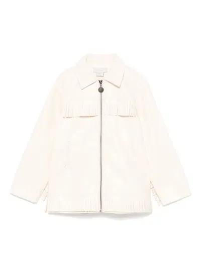 Stella Mccartney Kids' Fringed Jacket In Neutrals