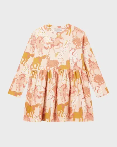 Stella Mccartney Kids' Girl's Prairie Horse-print Dress In Pink